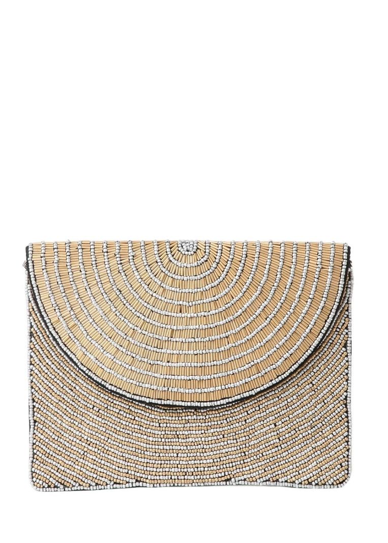 Cartera Clutch Coco Dorado Humana-0