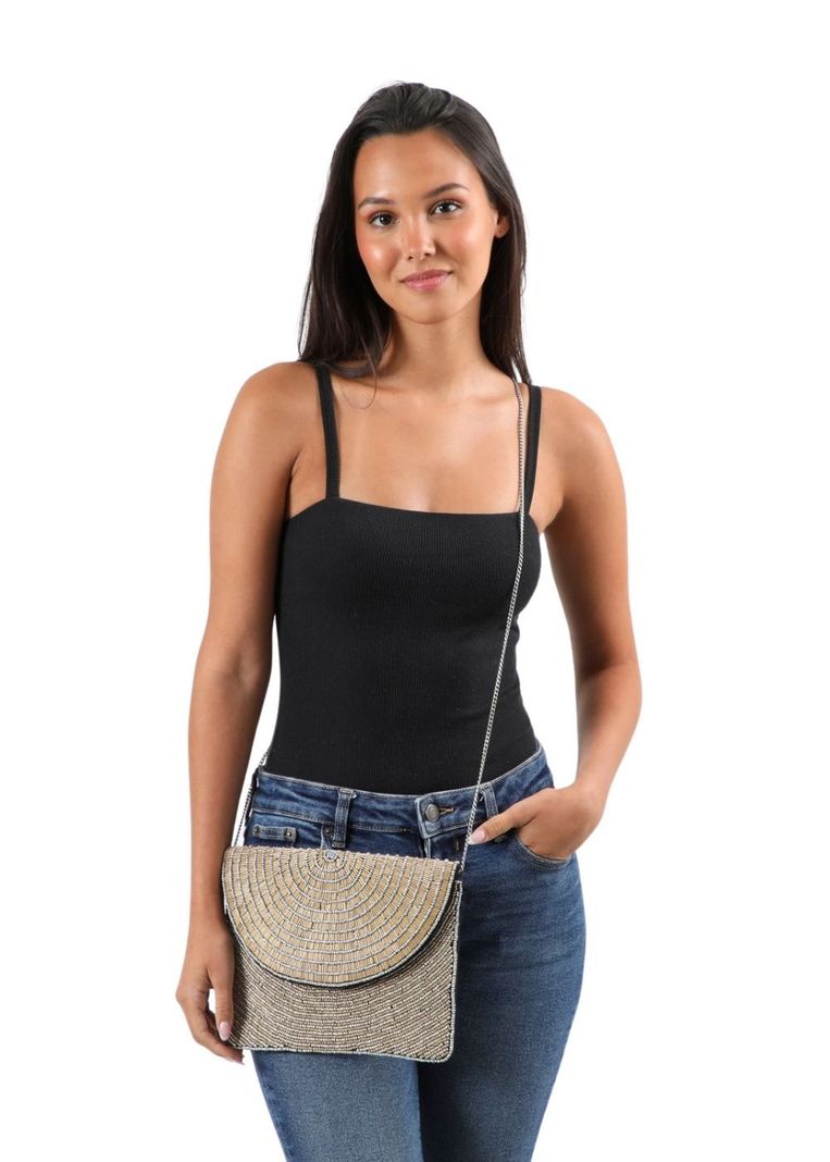 Cartera Clutch Coco Dorado Humana-4