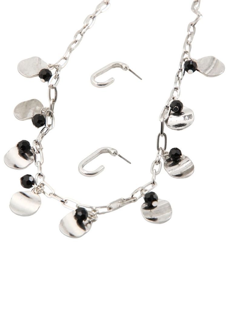 Set Collar Y Aros Sipura Plateado Humana-0