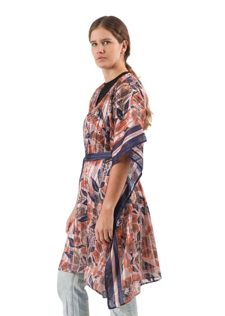 Kimono Floral Naranjo Humana-0
