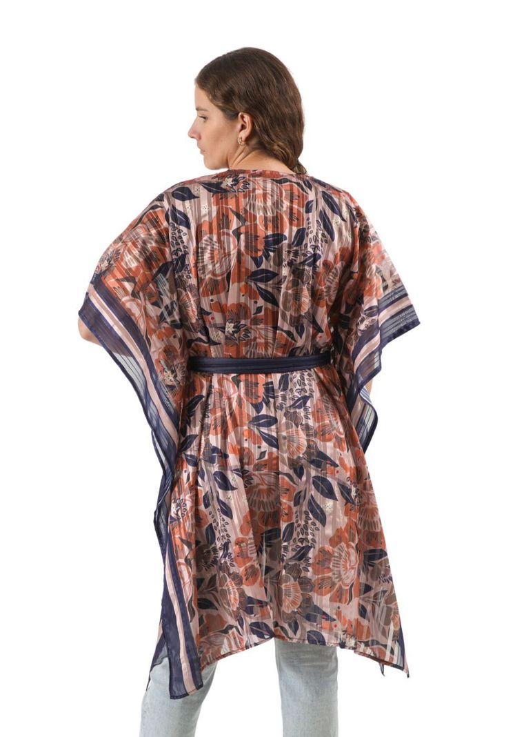 Kimono Floral Naranjo Humana-1