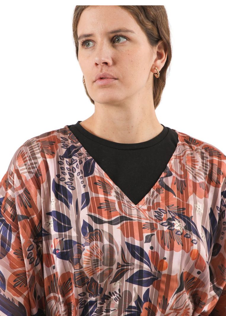 Kimono Floral Naranjo Humana-2