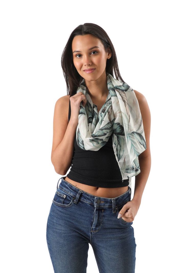 Pañuelo Estampado Gladiolo Verde i-D-1