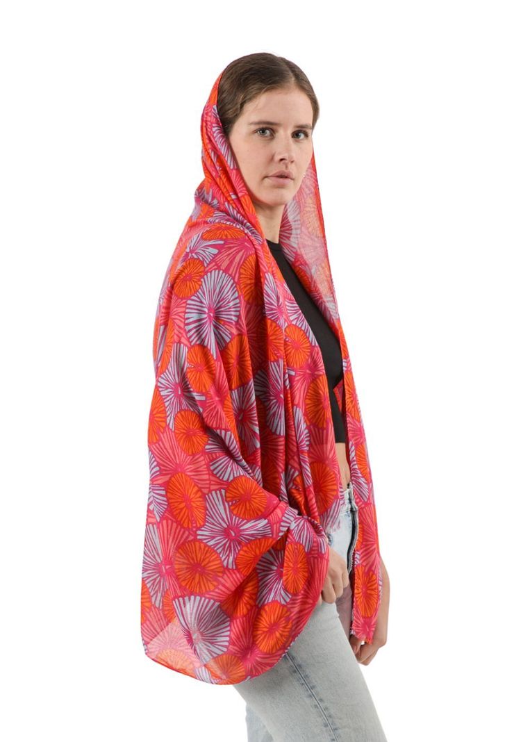 Pañuelo Estampado Abelia Naranjo Humana-2