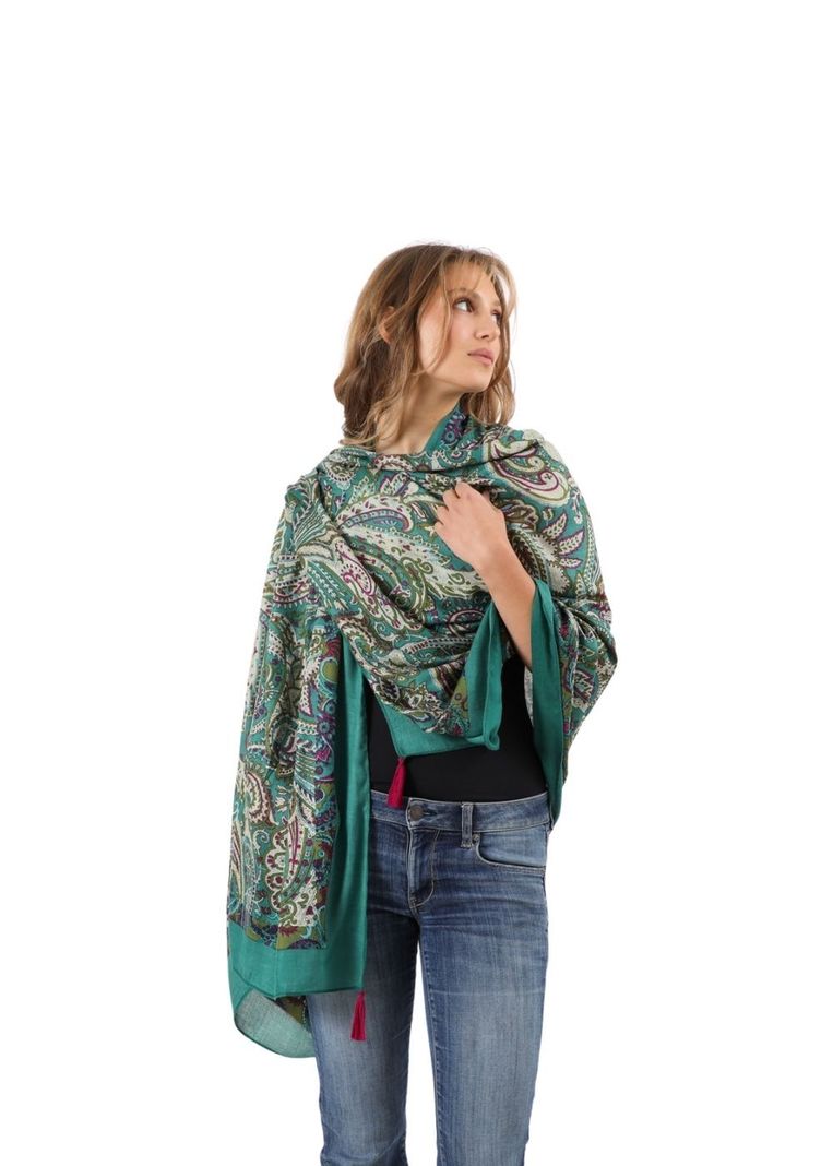 Pañuelo Estampado Delia Verde Humana-2