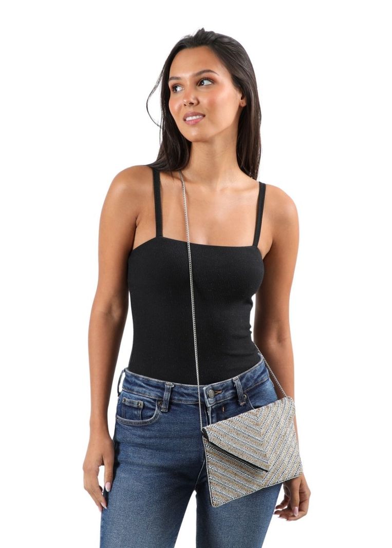 Cartera Clutch Carol Plateado Humana-4