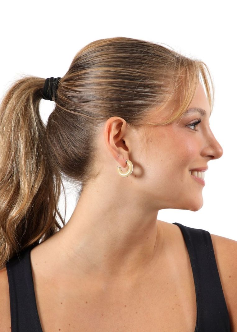 Aros Argolla Miley Plateado Humana-1