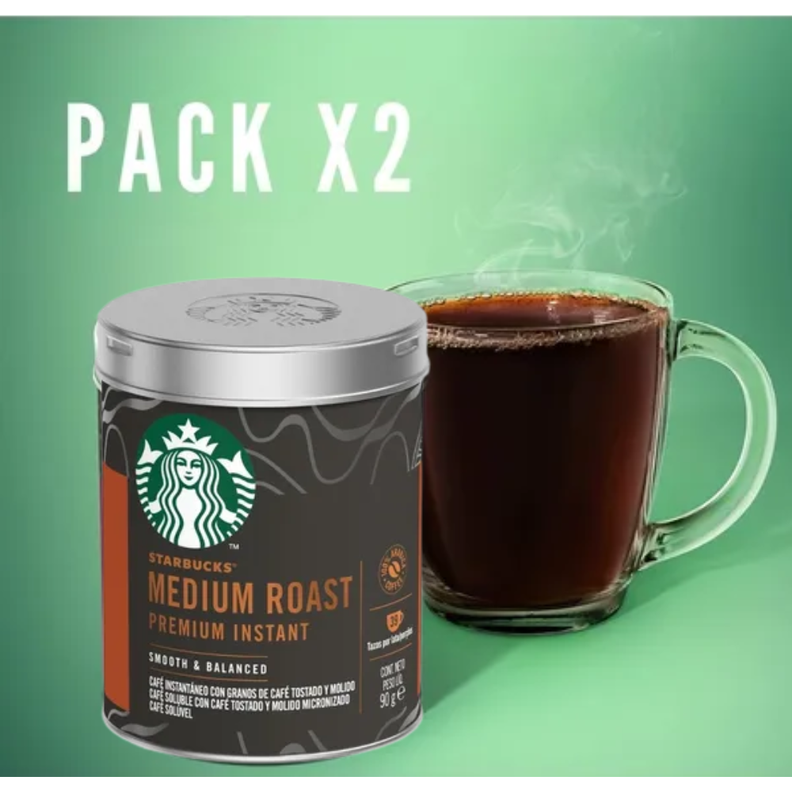 Café Instantaneo Premium Starbucks Medium Roast Pack x2-1