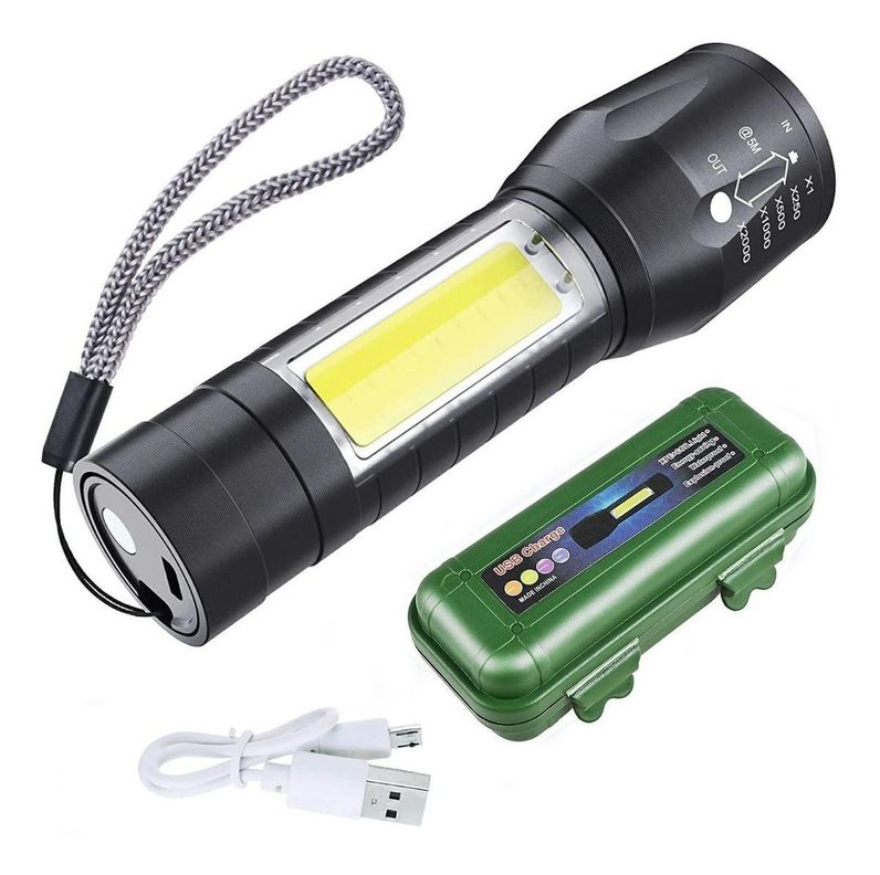 Linterna Tactica Recargable De Larga Distancia Led-1