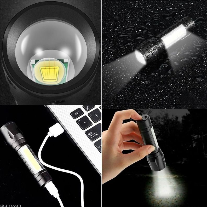 Linterna Tactica Recargable De Larga Distancia Led-3