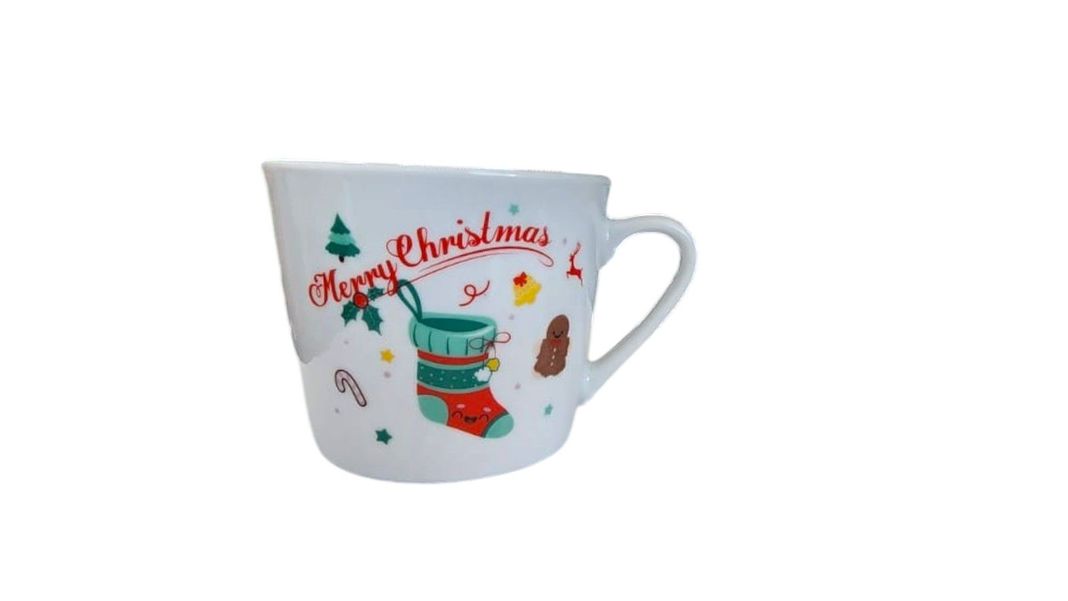 Taza de ceramica navideña con cuchara-3
