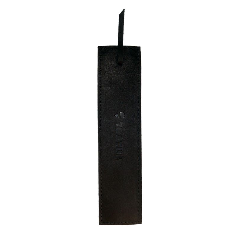Marcapaginas de cuero negro-0