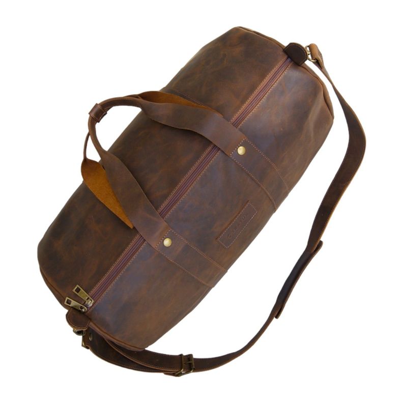 Bolso de Viaje de Cuero Café Tostado-1