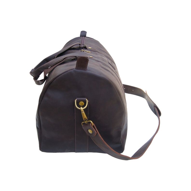 Bolso de Viaje de Cuero Café Oscuro-0