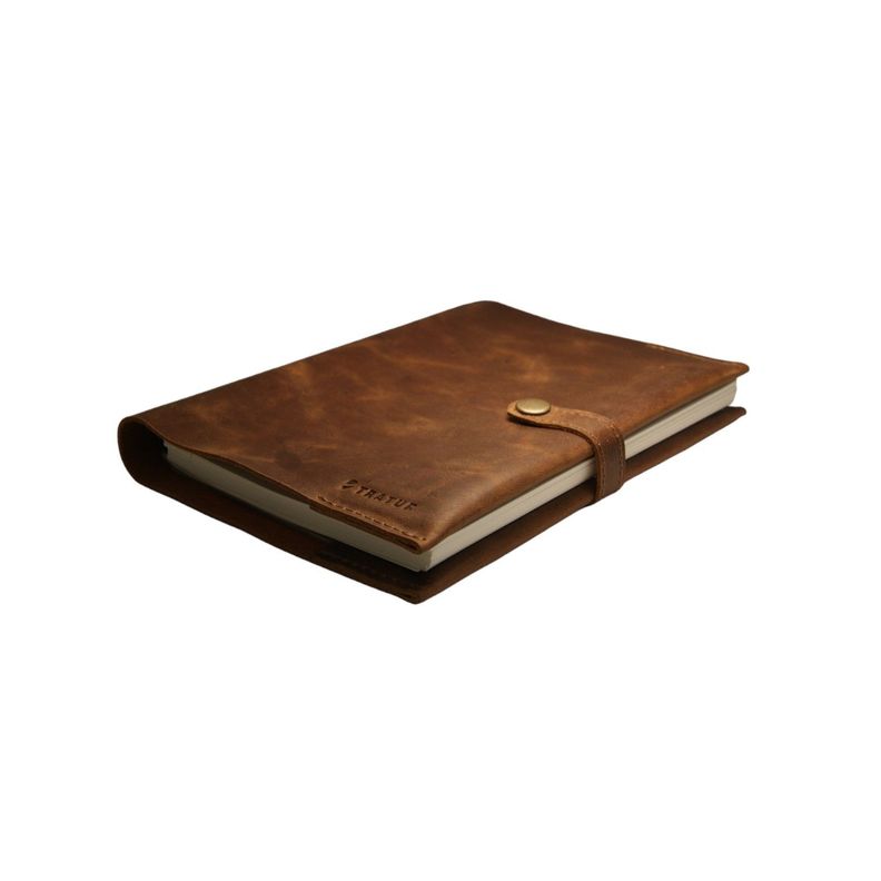 Cuaderno de cuero de 100 hojas mediano-0