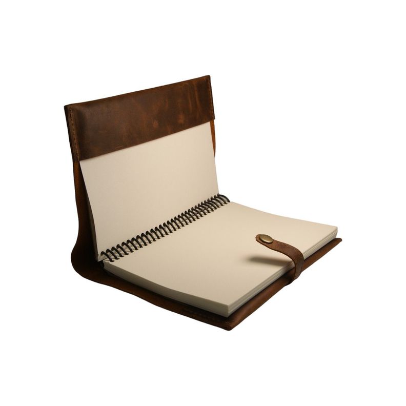 Cuaderno de cuero de 100 hojas mediano-1