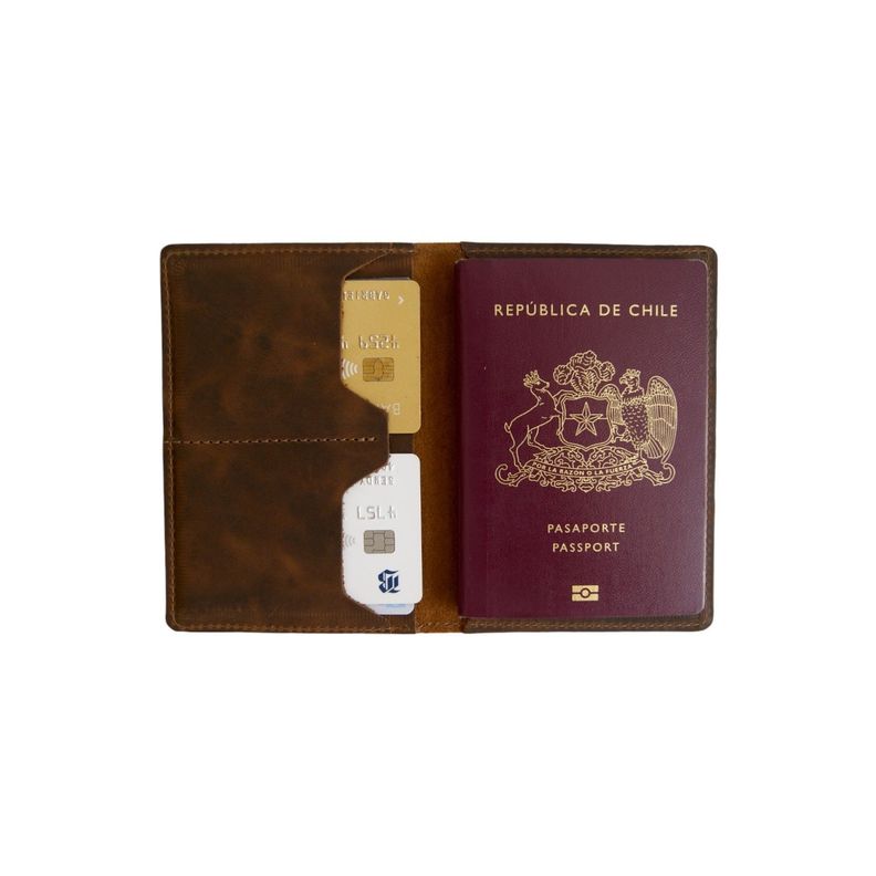 Porta pasaporte y documentos de cuero-0