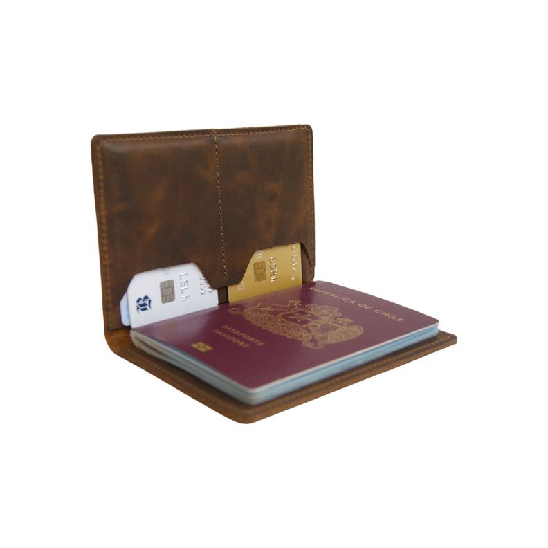 Porta pasaporte y documentos de cuero-3