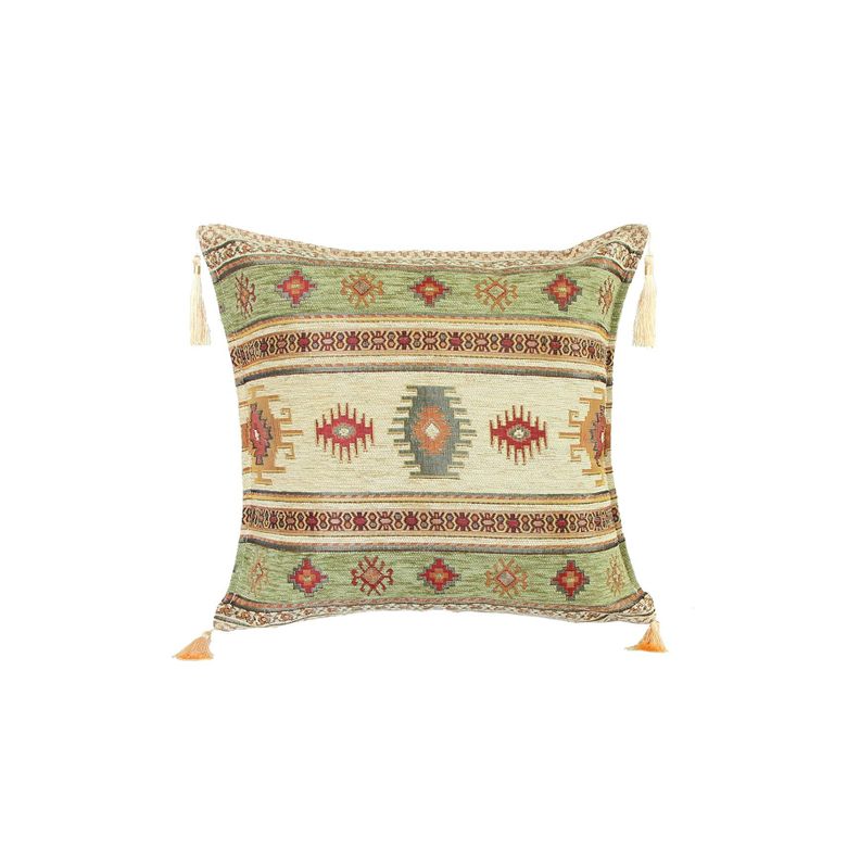 Cojin turco 44x44 Kilim Beige y Verde - boho Surtido 45x45