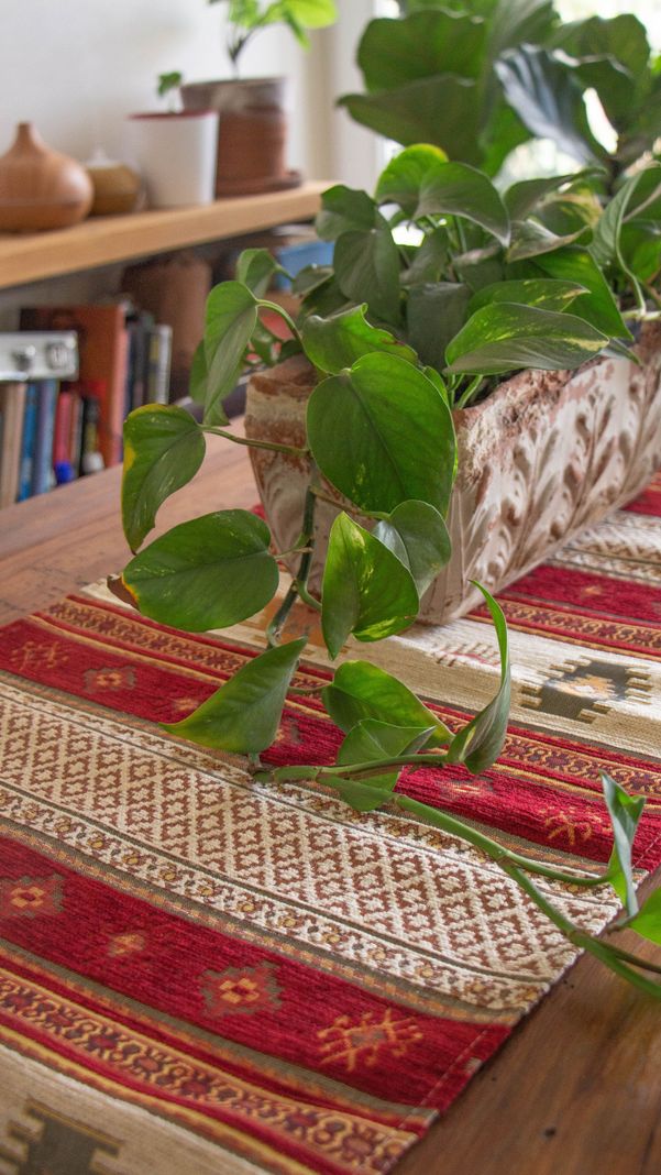 Camino de mesa 1,40 m Kilim Rojo y Beige-2