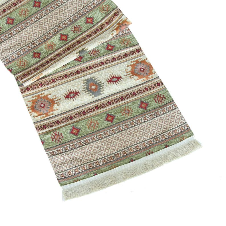 Camino de mesa 1 m Kilim beige y verde claro Surtido 100 CM