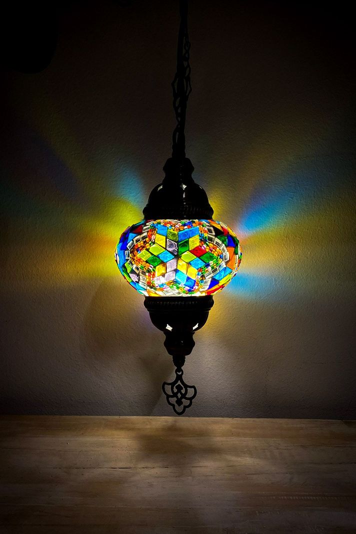 Lámpara turca colgante S Cicek multicolor-1