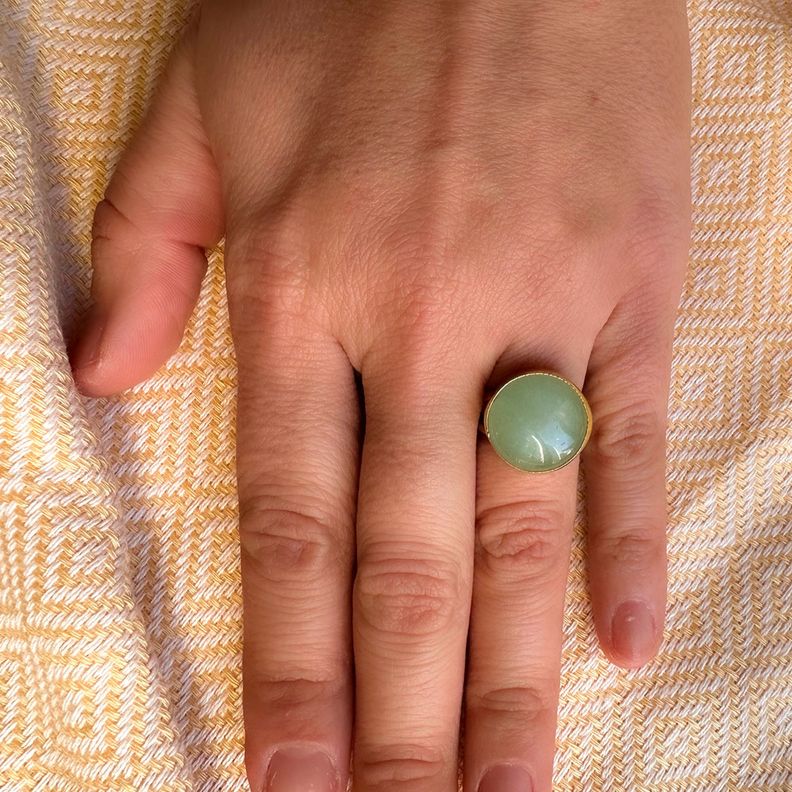 Anillo ajustable turco verde-1