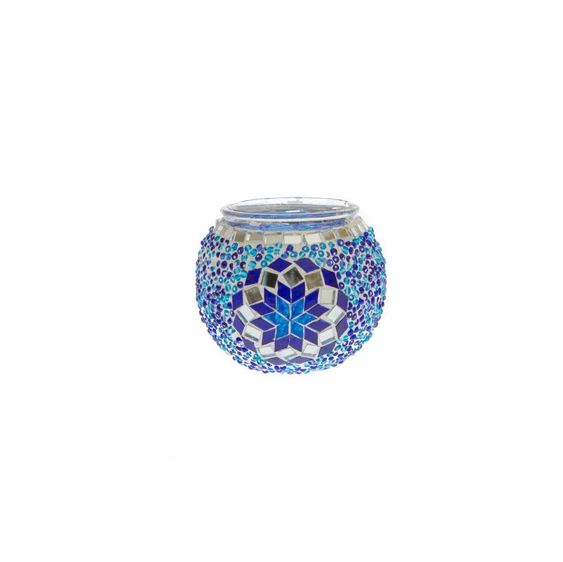 Portavela de mosaico turco Estrella azul