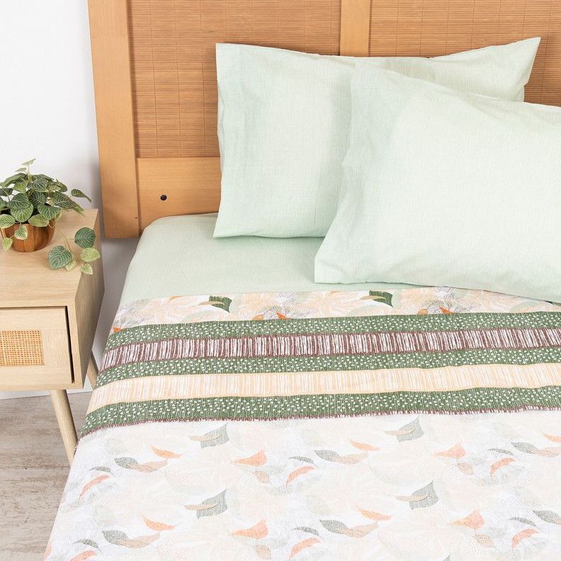 Sabana Estampada 144 H King Garden Diseno 1
