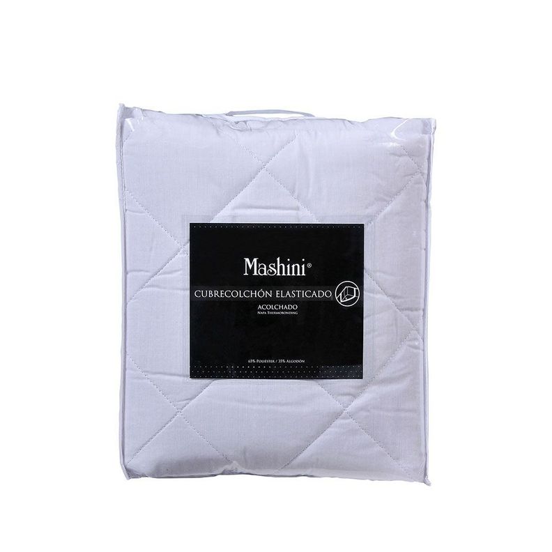Cubrecolchon Elast. Mashini King Blanco-2
