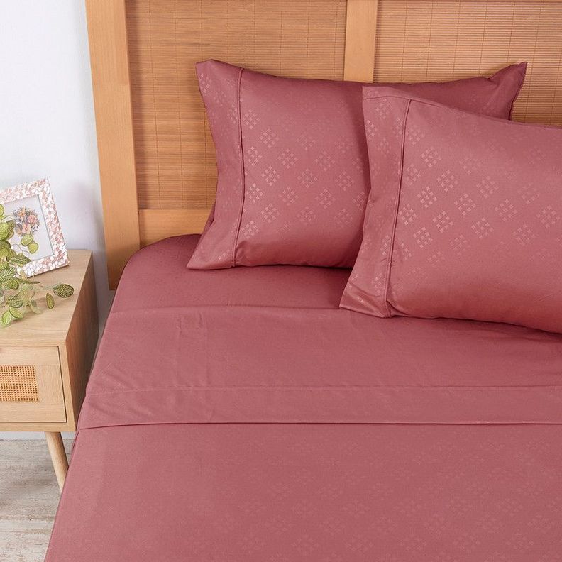 Sabana MF Lisa Embossed 1.5 P Rojo-1