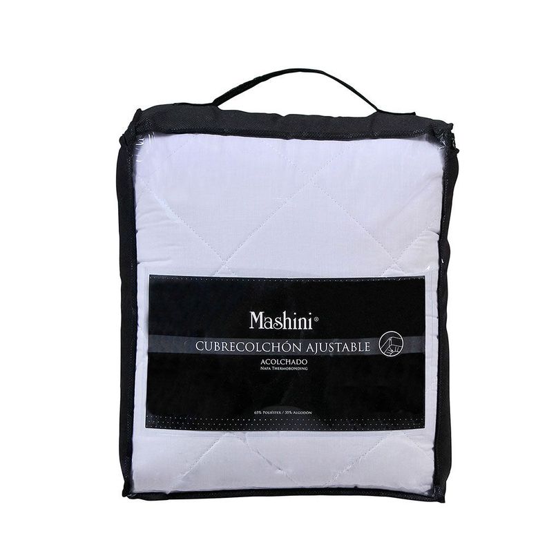 Cubrecolchon Ajust. Mashini 1.5 P Blanco-2