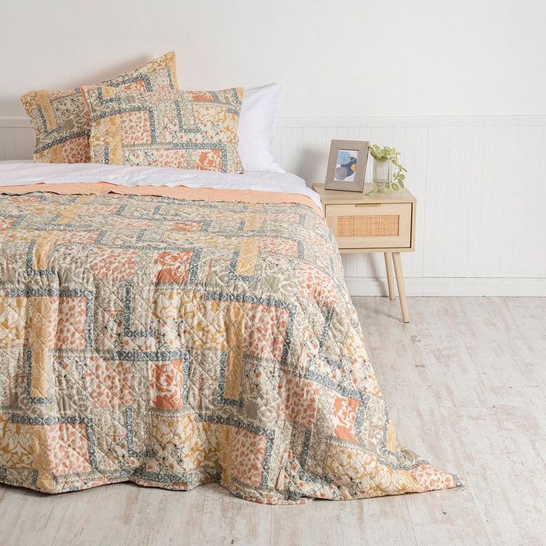 Quilt Cosido estampado patchwork 2 P Gales-0
