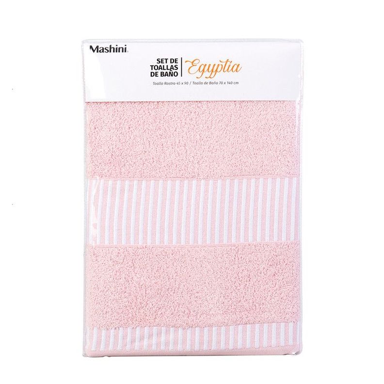 Set 2 Piezas Egyptia 460 grs 45x90/70x140 Rosado-0