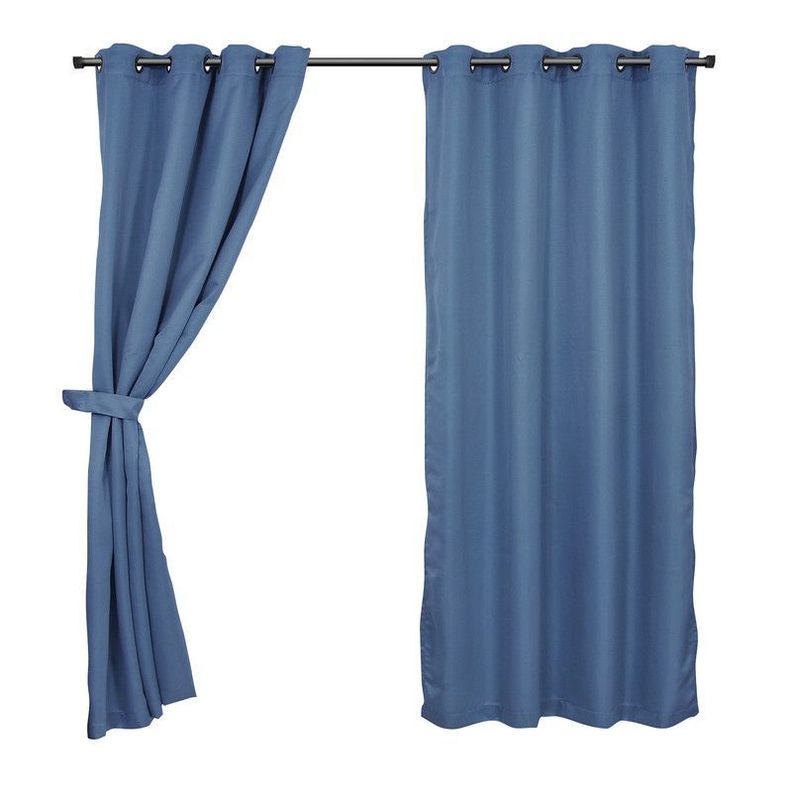 Set de Cortinas Tela Arg. 140x221 Raye Azul-0