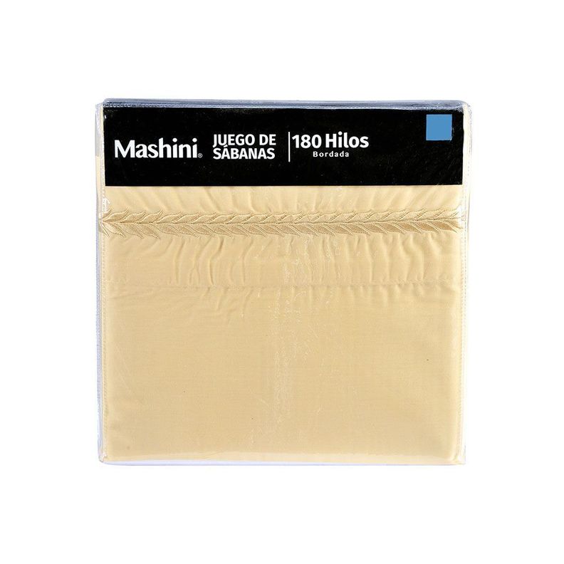 Sábana Bordada 180 Hilos 1.5 P Ramas Amarillo-2