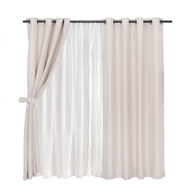 Set Cortina jqd Rustica 8pzas Argolla 140x220 Beig-0