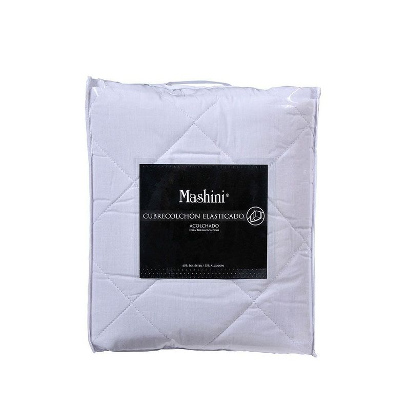 Cubrecolchon Elast. Mashini 1.5 P Blanco-2
