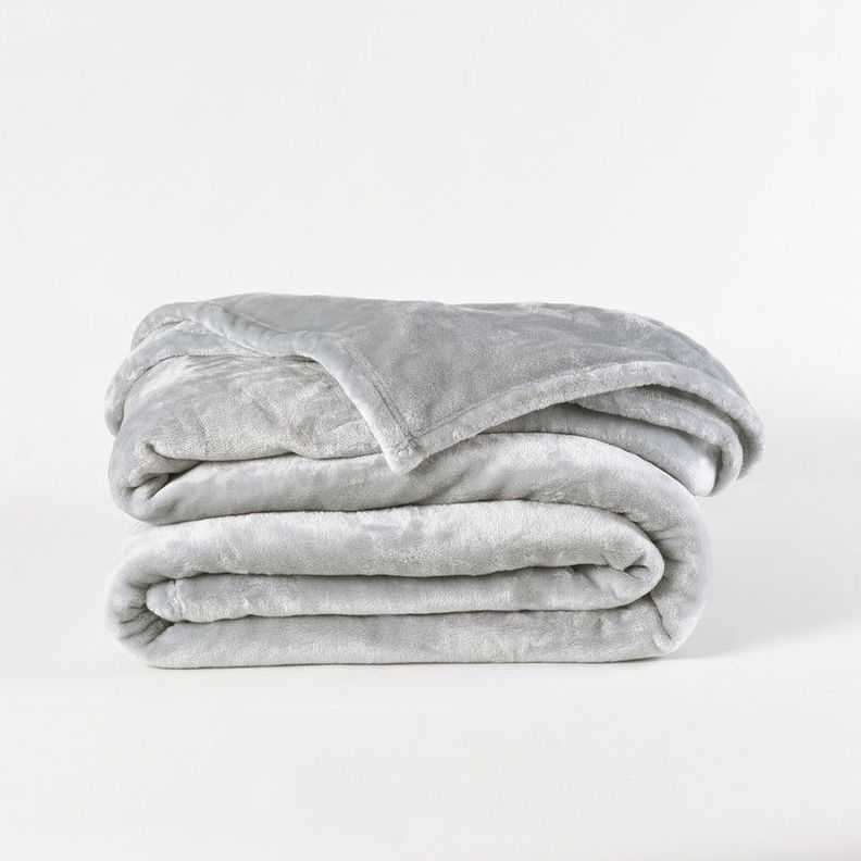 Frazada Flannel basica King gris claro-0