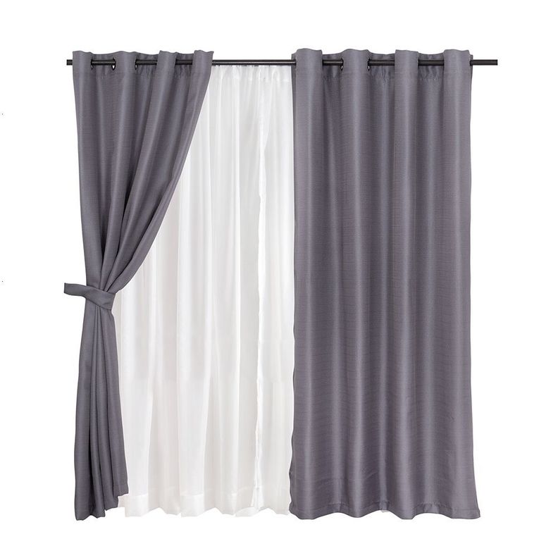 Set Cortina jqd Rustica 8pzas Argolla 140x220 Taupe-0