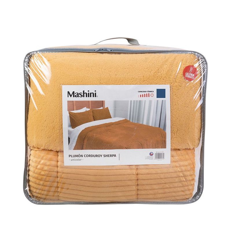Plumon Corduroy Coral Sherpa King Amarillo-3