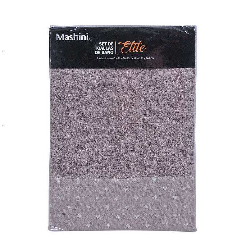 Set 2 toallas Elite 450 Taupe-0