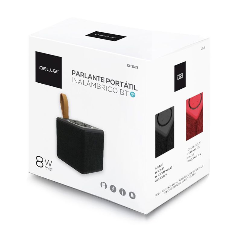 Parlante Portátil Inalámbrico Bluetooth 8W Rojo-3