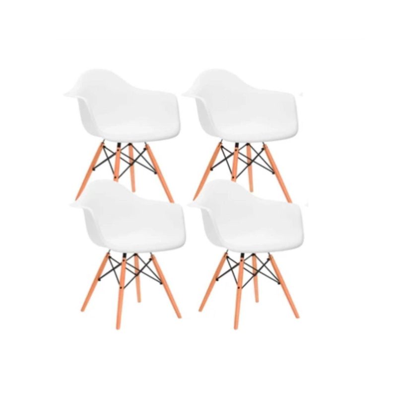 Pack 4 Sillas Butaca Estilo Eames Blancas-3