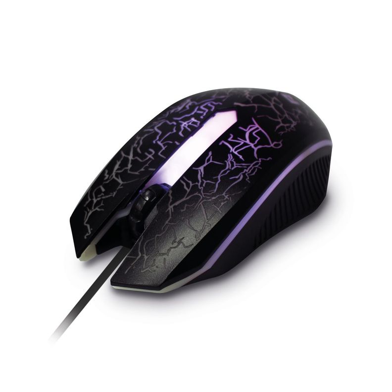 Mouse Gamer Ergonomico 1000 DPI Retroiluminado Negro Reptilex-0