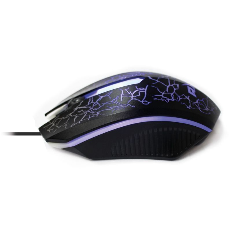 Mouse Gamer Ergonomico 1000 DPI Retroiluminado Negro Reptilex-3