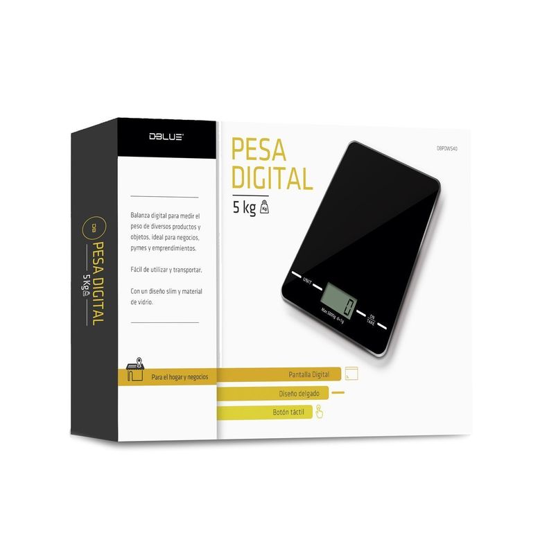 Pesa Balanza de Cocina Digital 5kg Roja Dblue-3