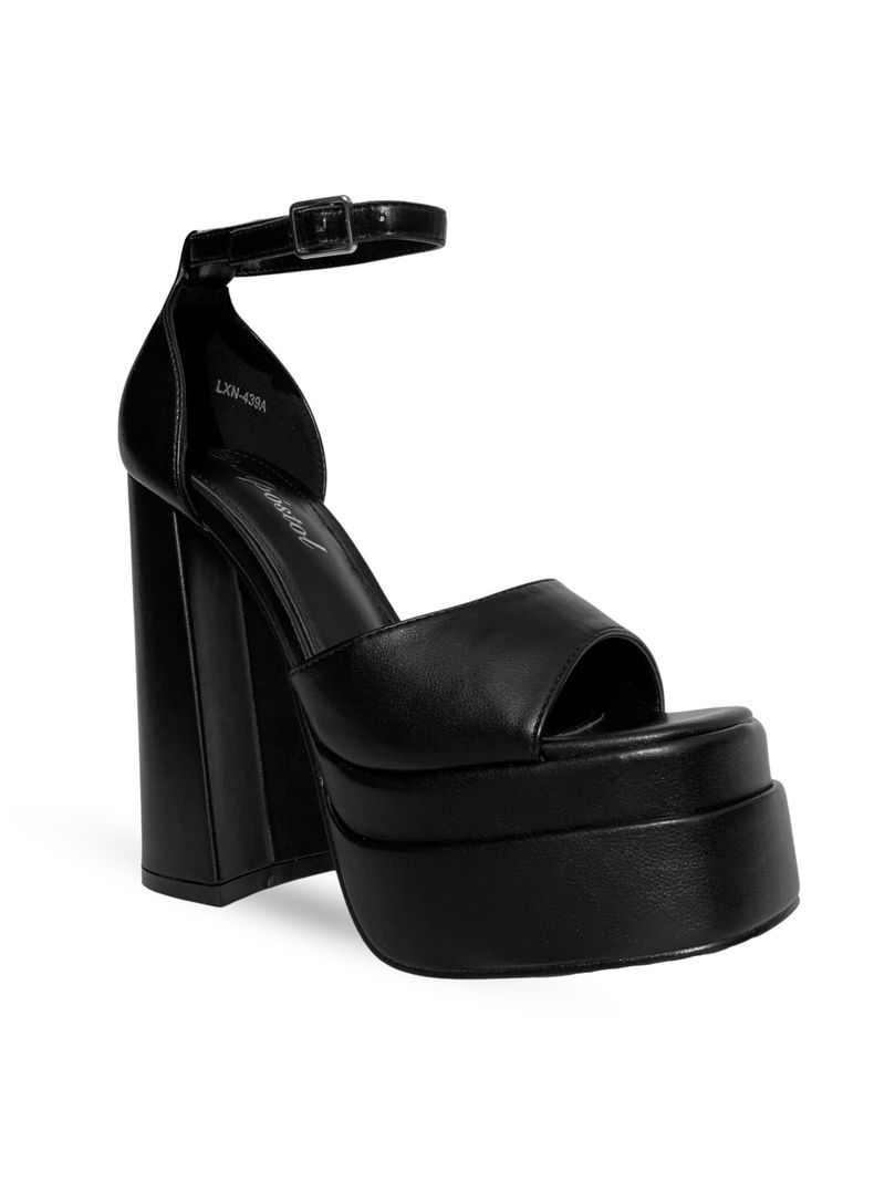 Sandalia Taco Alto Cloe Negro Bella Moda-2
