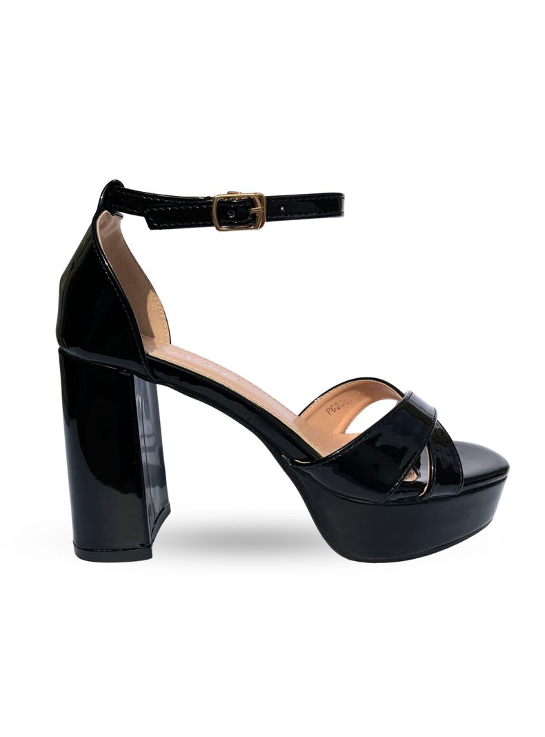 Sandalia Taco Alto Lena Negro Bella Moda-0