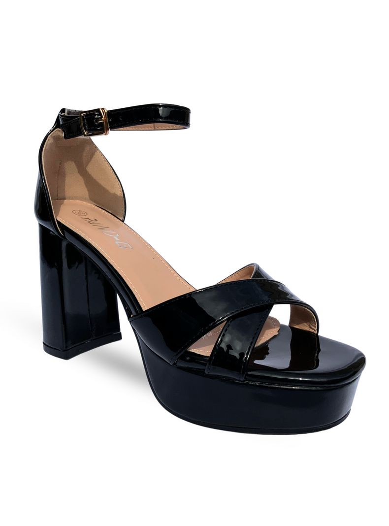 Sandalia Taco Alto Lena Negro Bella Moda-2